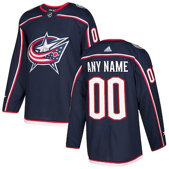 NHL Men adidas Columbus Blue Jackets Navy blue Authentic Customized Jersey->customized nhl jersey->Custom Jersey